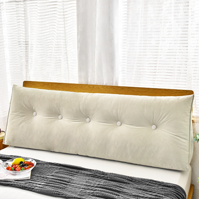 소하임 삼각 벨벳 극세사 헤드 대형 쿠션, 베이지