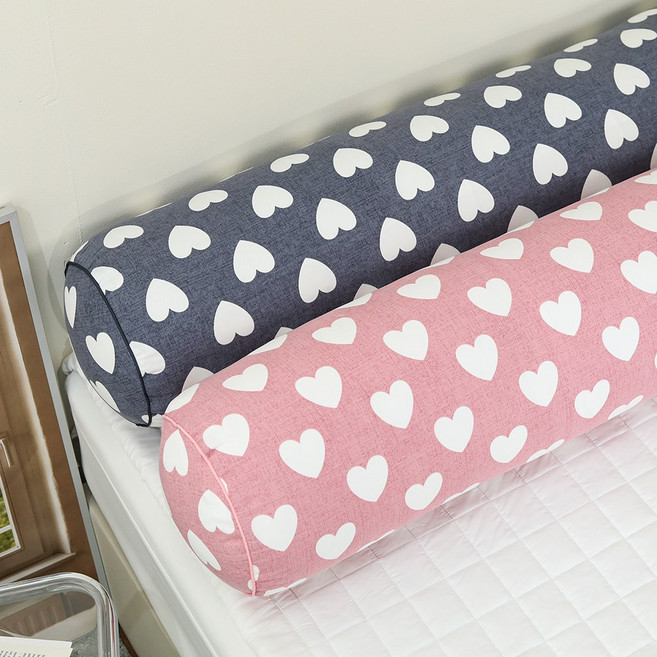 러브미 원형 롱쿠션 바디필로우 커버 (100X20 / 솜 선택), 커버단품 핑크