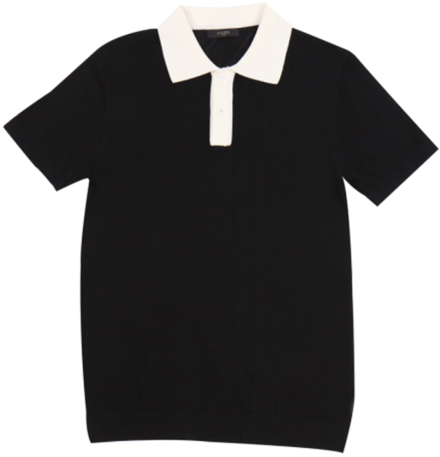 IKALOOK 비스코스 배색 카라넥 반팔티셔츠 WIA-TEE162