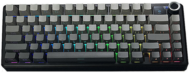 AULA F75 멕스 커스텀 기계식 3모드 유무선 키보드, 제조사축, 리퍼 축, 씨 리프 블랙