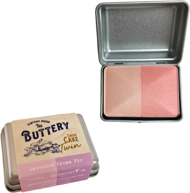 스킨푸드 버터리치크 케이크 트윈 블러셔 + 웨지퍼프 4개, 04코랄타르트, 1개