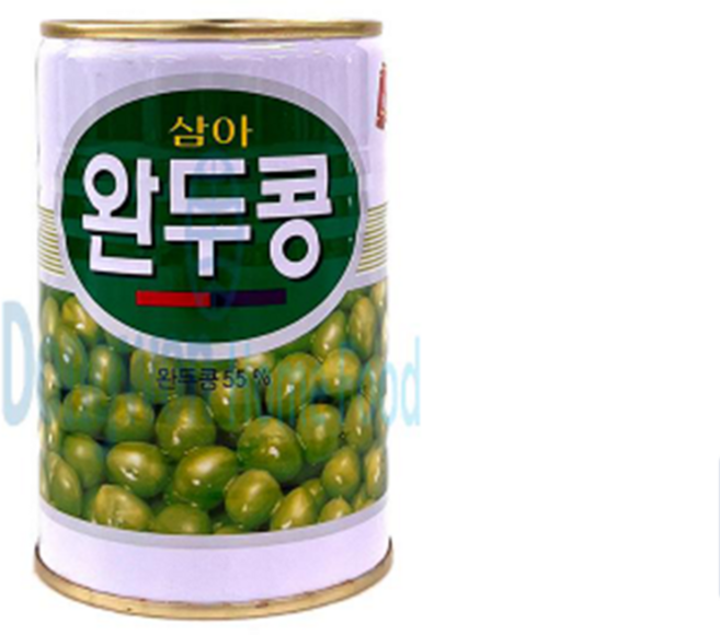 삼아 완두콩 통조림, 400g, 3개