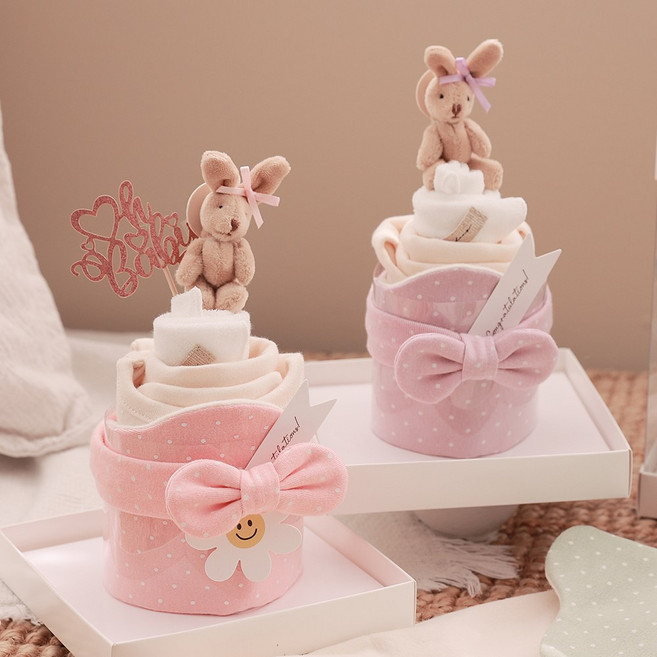 [출산백일선물] 우이동금손 베이비소다 아기옷 케이크세트 [포장+쇼핑백동봉]