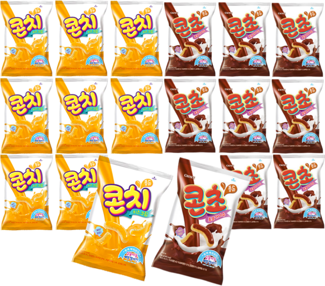 크라운제과 콘초가나슈66g + 콘치66g 총18봉, 66g, 18개