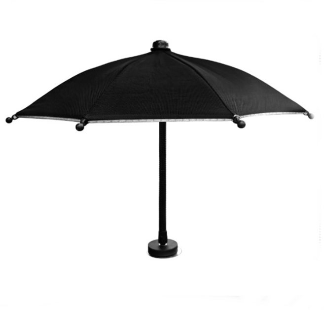 락모터스 라이더 미니 우산 자석 햇빛가리개 스마트폰 휴대폰 방수, 블랙