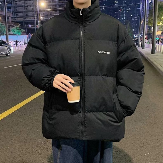 스타일아유 겨울점퍼 두꺼운 남성 심플 캐주얼 오버핏 웰론 패딩 솜옷 코트 커플 PD0150