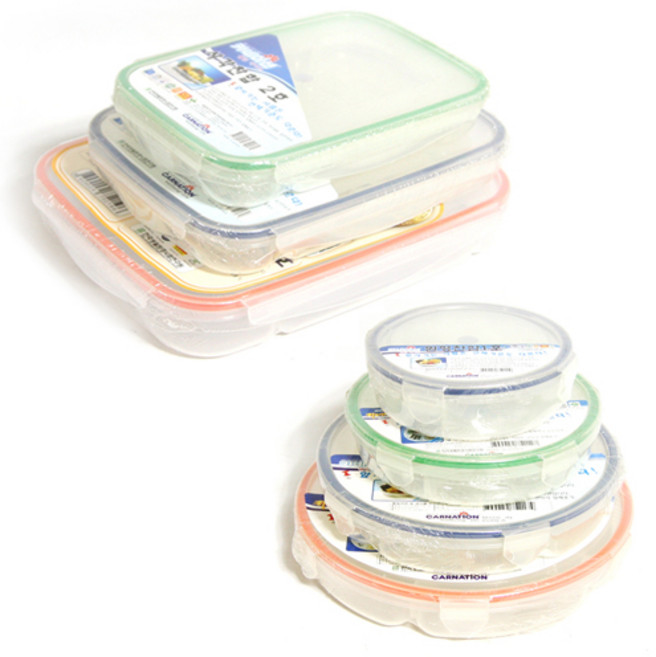 스텐락 찬합PP밀페용기 9종 택1/배식판/배식반/플라스틱찬합, 사각찬합pp_4호6구, 1개