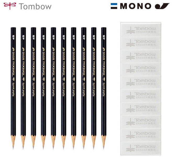 톰보 연필 10개 + 톰보 떡지우개 10개 세트, 1세트