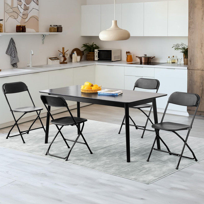 모아니스 플라스틱 접이식 의자, 블랙, 6개