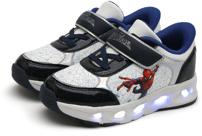 스파이더맨 델라 키즈 LED 반짝이 바로인 운동화
