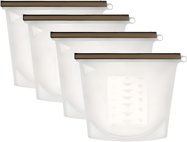 미니모 실리콘 지퍼백 1000ml, 4개, 단품