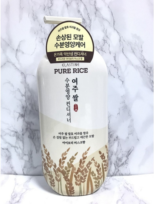 엘라스틴 여주 쌀 퓨어 라이스 손상된 모발 수분 영양 온가족 약산성 컨디셔너 아이보리 머스크 향, 1개, 1.2L