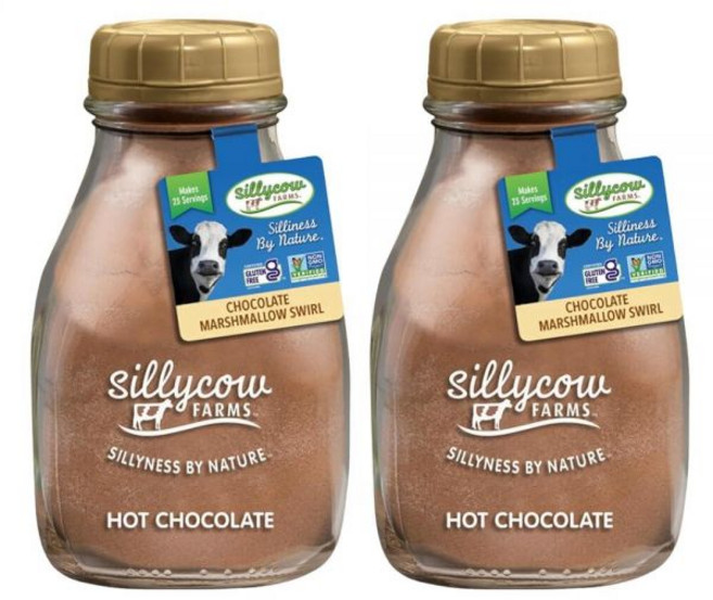 Sillycow Farms 마시멜로 소용돌이 핫 초콜릿 | 글루텐 프리 GMO 더치 가공 코코아 파우더가 함유된 믹스 실제 성분으로 제작 479.1g(16.9온스) 유리병 (2, 479.1g