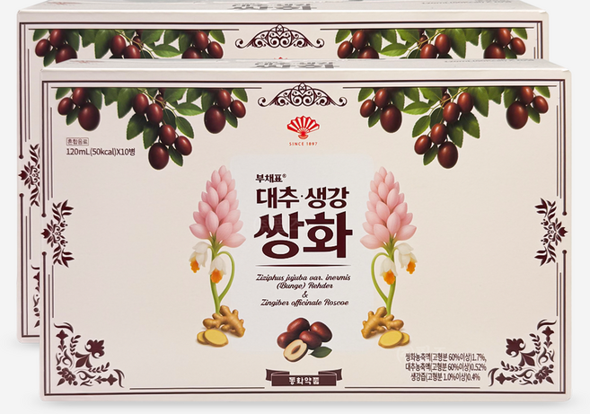 동화약품 부채표 대추 생강 쌍화, 20개, 120ml