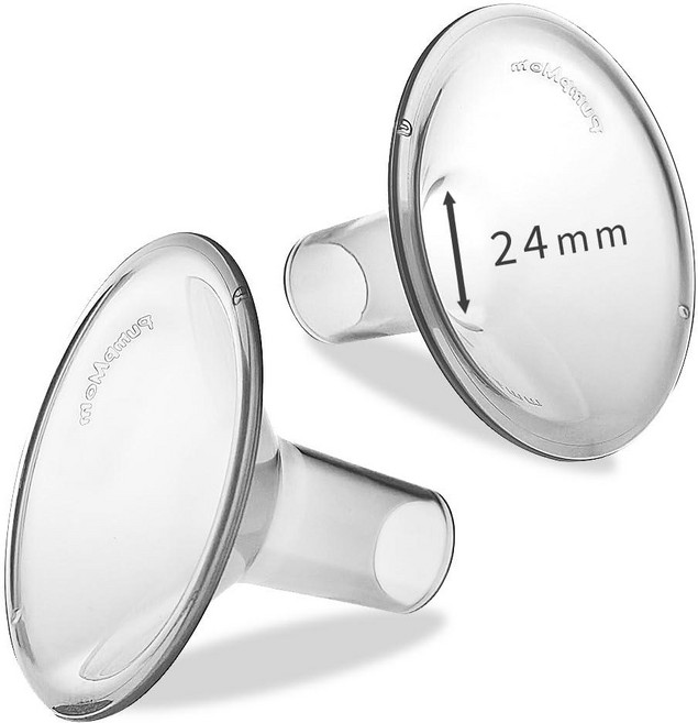 PumpMom Medela 유축기 부품용 21mm 가슴 보호대 Medela 액세서리와 호환 오리지널 PersonalFit 플렉스 유축기 부품 아님 2개(21mm), 24mm