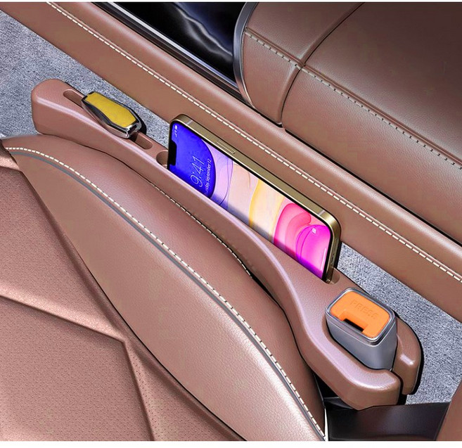 밀튼 차량용 투포켓 우레탄 틈새보호쿠션, 2개, 브라운