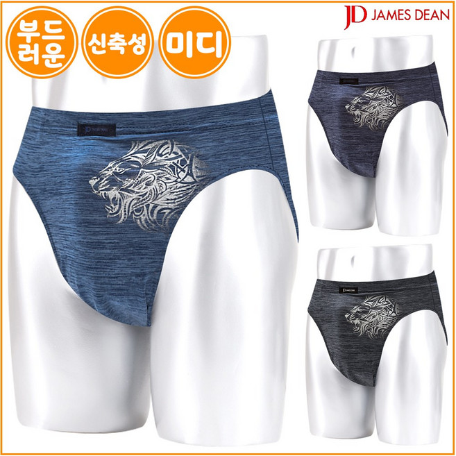 제임스딘 남성 인밴드 기능성 삼각 팬티 3매입세트