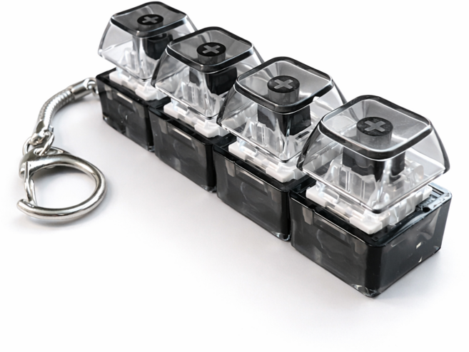 [쿠즈미] 크리스탈 무소음 키캡키링, 1개, 블랙