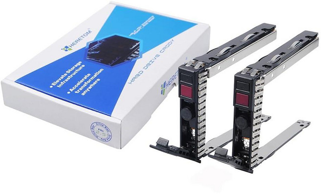 2팩 하드 드라이브 브래킷 2.5인치 NVMe SSD 캐디 727695-001 하드 드라이브 트레이 캐디 HP Proliant DL325 DL360 DL380 DL385 DL5
