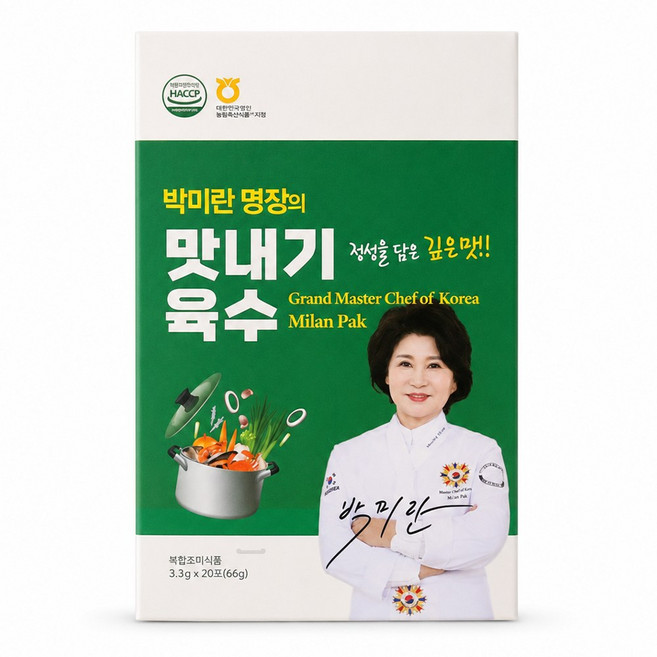 박미란 한식명장 맛내기 육수 분말스틱 국산 천연 조미료, 20개, 3.3g