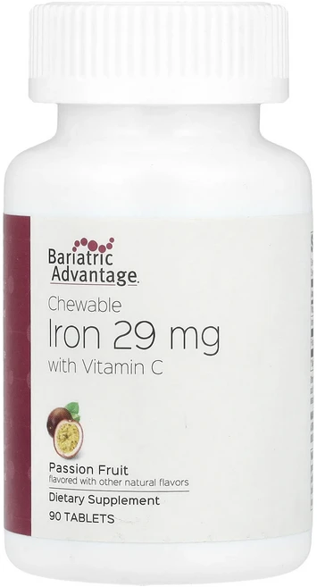 단백질 비타민 철분 마그내슘 칼슘 Bariatric Advantage 츄어블 철분 비타민C 함유 패션프루트 90정 고루고루섭취해주세요, BariatricAdvantage츄어블철분비타민C함유패, 1개 - 쿠팡