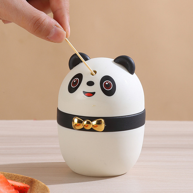 판다 원터치 이쑤시개 디스팬서 팬더모양 이쑤시개통 요지통, 1개