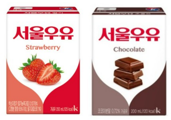 서울우유 멸균 딸기 + 초코우유, 200ml, 6개