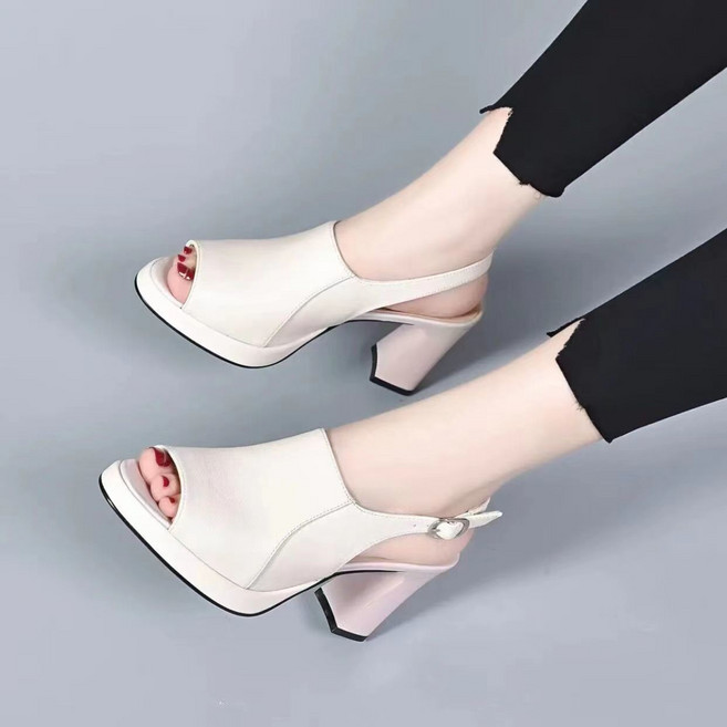 여성용 봄여름 오픈토 하이힐 패션 키높이 가보시통굽10cm 샌들26dgs03LL