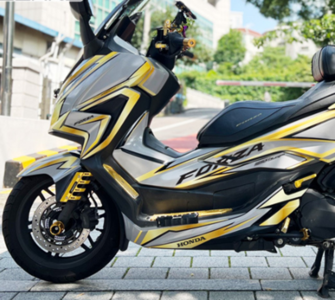 혼다 포르자300 350 그레이골드 스타일 오토바이 전체데칼 스티커 튜닝 세트, 1개