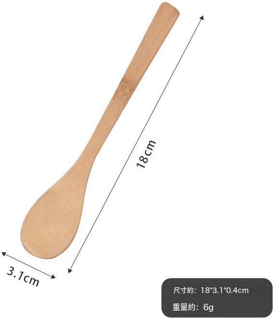 竹質迷你調味勺 咖啡攪拌勺 蜂蜜勺, 12款, 1個