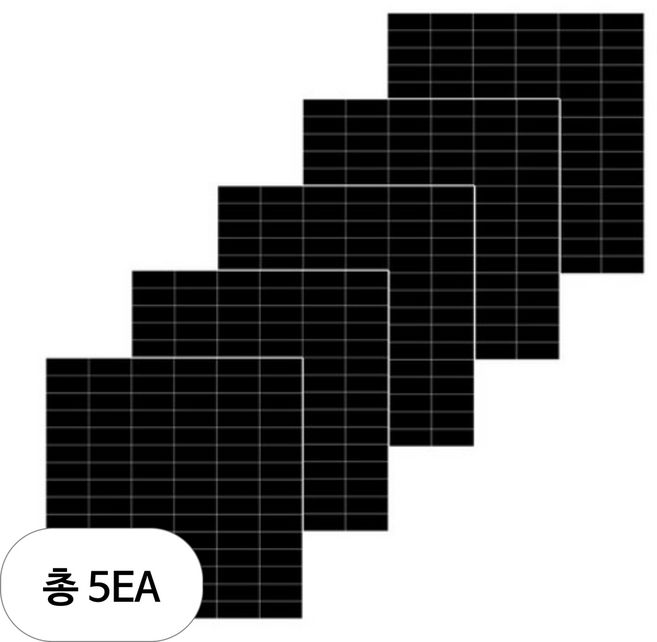 마그피아 조각스티커 고무자석, 블랙, 5개