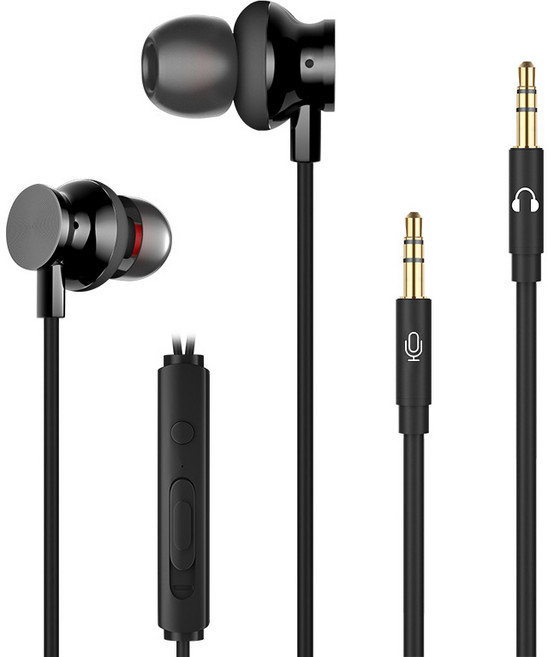 couyor인플루언서 아나운서 전용 이어폰 3m 2m 선택가능 롱라인 휴대폰 생방송 PC에 마이크가 들어간 노트북 유선 이어폰 유선 이어폰 오리지널 블랙 듀얼 플러그, J10 메탈 스터드 흑색 2m, 블랙 듀얼잭2m