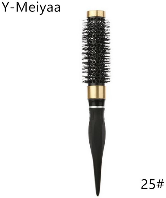 8 크기 헤어 브러시 정전기 방지 고온 방지 라운드 배럴 헤어 빗 건조 컬링 이발사 액세서리 DIY 홈 20 #, 25, 1개