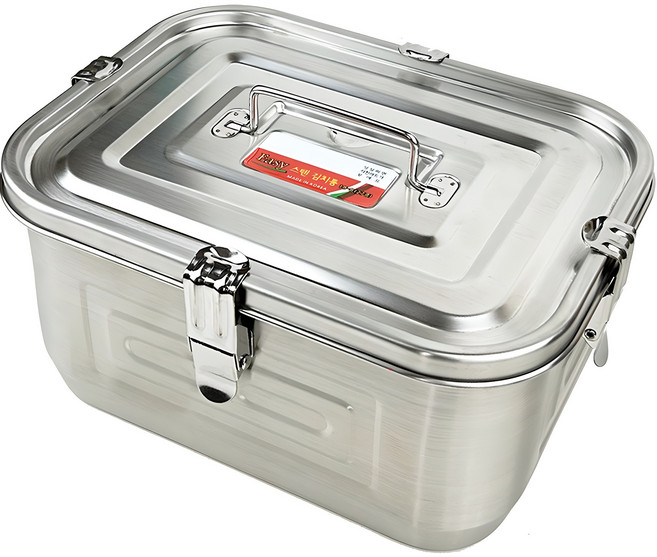 키친아트 무광택 이지 스텐 사각 김치통, 4.8L, 1개