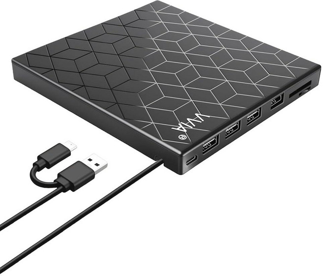 Vvia 외장 CD DVD 드라이브 울트라 슬림 CD 버너 USB 3.0 USB 포트 4개 및 TF/SD 카드 슬롯 2개 노트북 맥 PC 윈도우 11/10/8/7 리눅스, Vvia 외장 CD DVD 드라이브, 울트라 슬림 CD