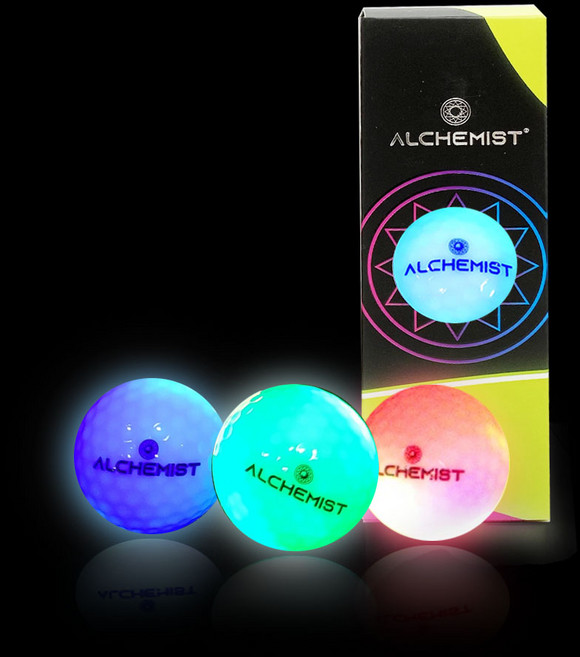 보노앤코 알키미스트 LED 골프공, 블루 + 그린 + 레드, 3개입, 1세트