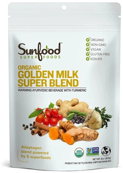 썬푸드 슈퍼푸드 유기농 골든 밀크 슈퍼 블렌드 파우더 168g ( 6oz ), 상품, 1개 - 쿠팡