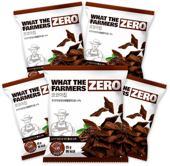 왓더파머스 구운 건강한 저당 다이어트간식 국산 기름 없는 제로 코코아칩, 5개, 25g