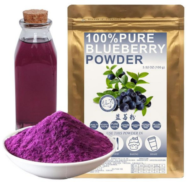 Plant Gift 과일 가루 분말 파우더 식물 선물 블루베리 100% 냉동 추출물 팬케이크 믹스 재료 식사 대용 100g 3.52oz
