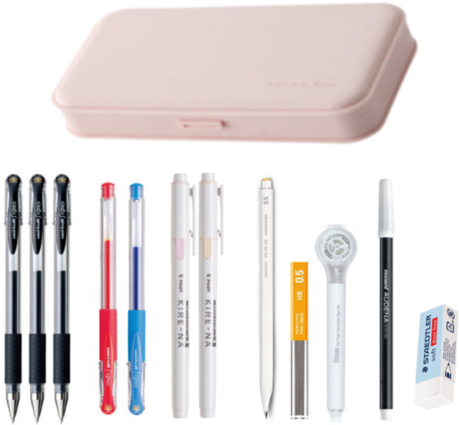 중고등학생 필기구 신학기 문구 선물세트, 1세트, 핑크