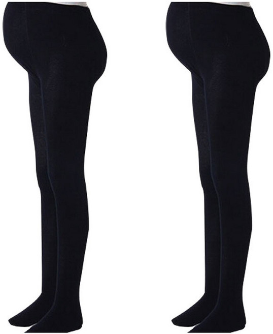 임산부 니트 타이즈 2매 세트 (허리 조절형)