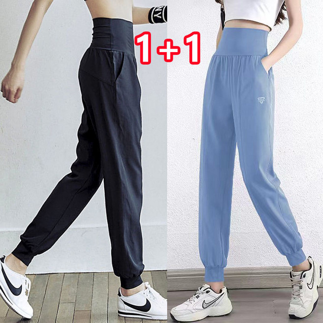 더블유앤케이 여성 요가 조거바지 하이웨스트 요가복 필라테스복 팬츠 2장세트