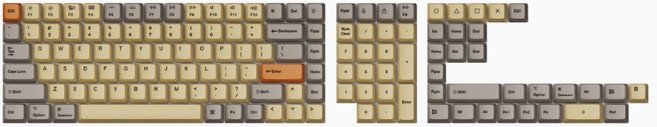 키크론 OEM 염료승화 PBT 영문 키캡 풀 세트 133키, Wheat Grey