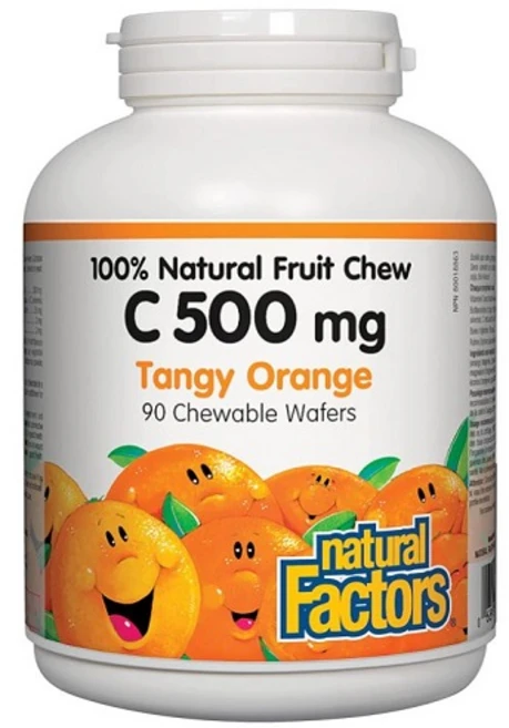 Natural Factors 츄어블 비타민C 영양제 Chewable Vitamin C 500mg Tangy Orange 90정, 1개 - 쿠팡