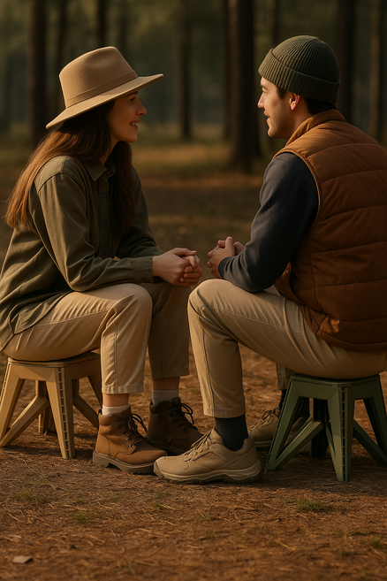 이코프리덤 초경량 휴대용 간이 감성 캠핑 의자, 1세트, 카키+카멜