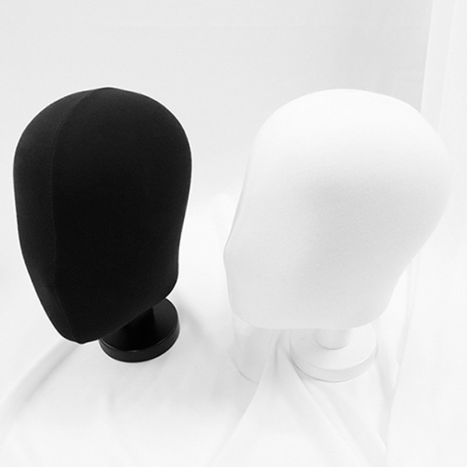 지엔디스플레이 남성용 두상마네킹 머리마네킨 얼굴모형 모자걸이 가발거치대 머리띠진열, 1개, (남성용) 흰색 두상마네킹 + 나무색 발판