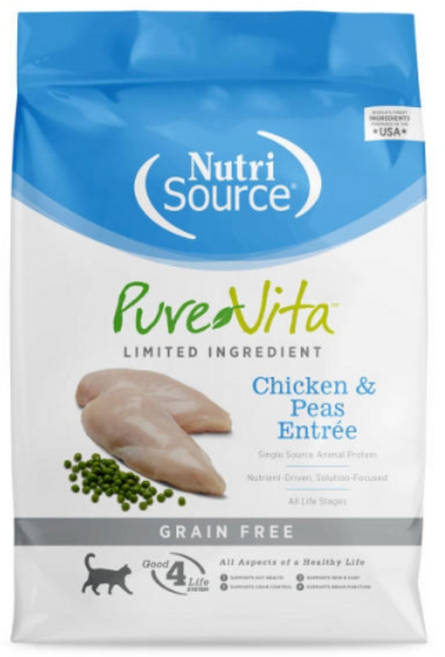 퓨어비타 고양이 치킨&완두콩 그레인프리 사료, 닭, 1.81kg, 1개