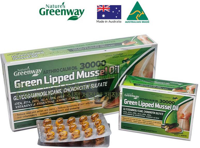 네이쳐스그린웨이 초록입홍합 아스로캄 오일 30000mg 90캡슐, 4개, 90정