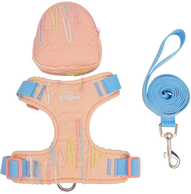 강아지 백팩 어깨끈, 1개, 핑크색