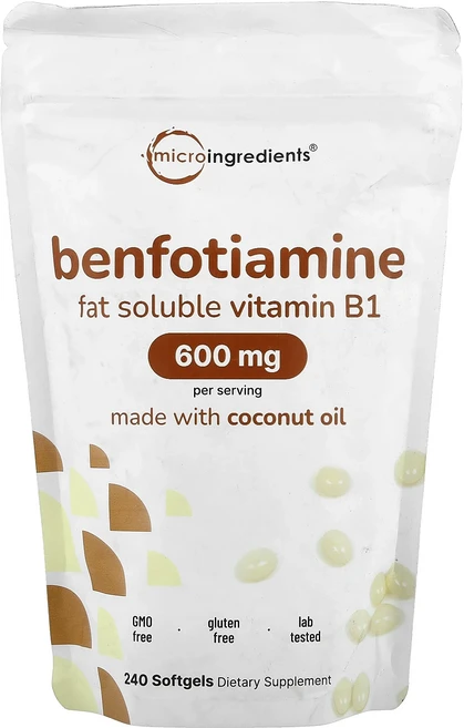새해 첫좋은선물 Micro Ingredients 벤포티아민 소프트젤 240정(소프트젤 1정당 200mg) 제대로 할인합니다, MicroIngredients벤포티아민소프트젤240정소, 1개, 240정 - 쿠팡